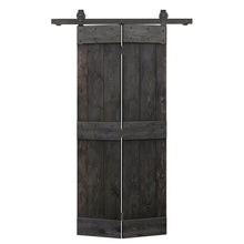 Load image into Gallery viewer, Mid-Bar Solid Core DIY Wood Bi-Fold Barn Door with Sliding Hardware Kit
