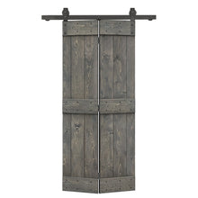 Load image into Gallery viewer, Mid-Bar Solid Core DIY Wood Bi-Fold Barn Door with Sliding Hardware Kit
