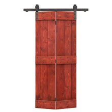 Load image into Gallery viewer, Mid-Bar Solid Core DIY Wood Bi-Fold Barn Door with Sliding Hardware Kit

