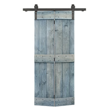 Load image into Gallery viewer, Mid-Bar Solid Core DIY Wood Bi-Fold Barn Door with Sliding Hardware Kit
