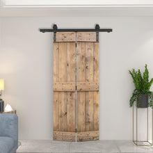 Load image into Gallery viewer, Mid-Bar Solid Core DIY Wood Bi-Fold Barn Door with Sliding Hardware Kit
