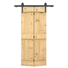 Load image into Gallery viewer, Mid-Bar Solid Core DIY Wood Bi-Fold Barn Door with Sliding Hardware Kit
