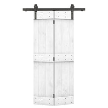 Load image into Gallery viewer, Mid-Bar Solid Core DIY Wood Bi-Fold Barn Door with Sliding Hardware Kit

