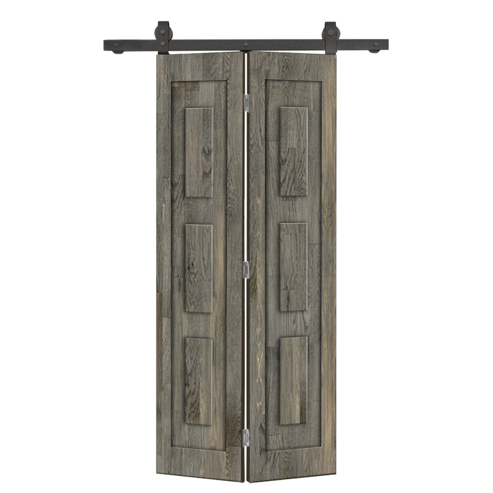 家具 3Net doors 3 Panel Shaker Hollow Core Pine Wood Bi-Fold Door with Sliding