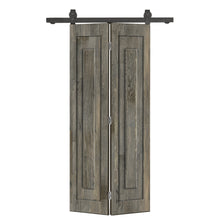 Load image into Gallery viewer, 1 Panel Shaker Hollow Core Pine Wood Bi-Fold Door with Sliding Barn Door Hardware Kit
