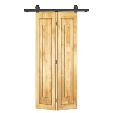 Load image into Gallery viewer, 1 Panel Shaker Hollow Core Pine Wood Bi-Fold Door with Sliding Barn Door Hardware Kit
