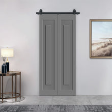 Load image into Gallery viewer, 1 Panel Shaker Hollow Core Composite Bi-Fold Door with Sliding Barn Door Hardware Kit
