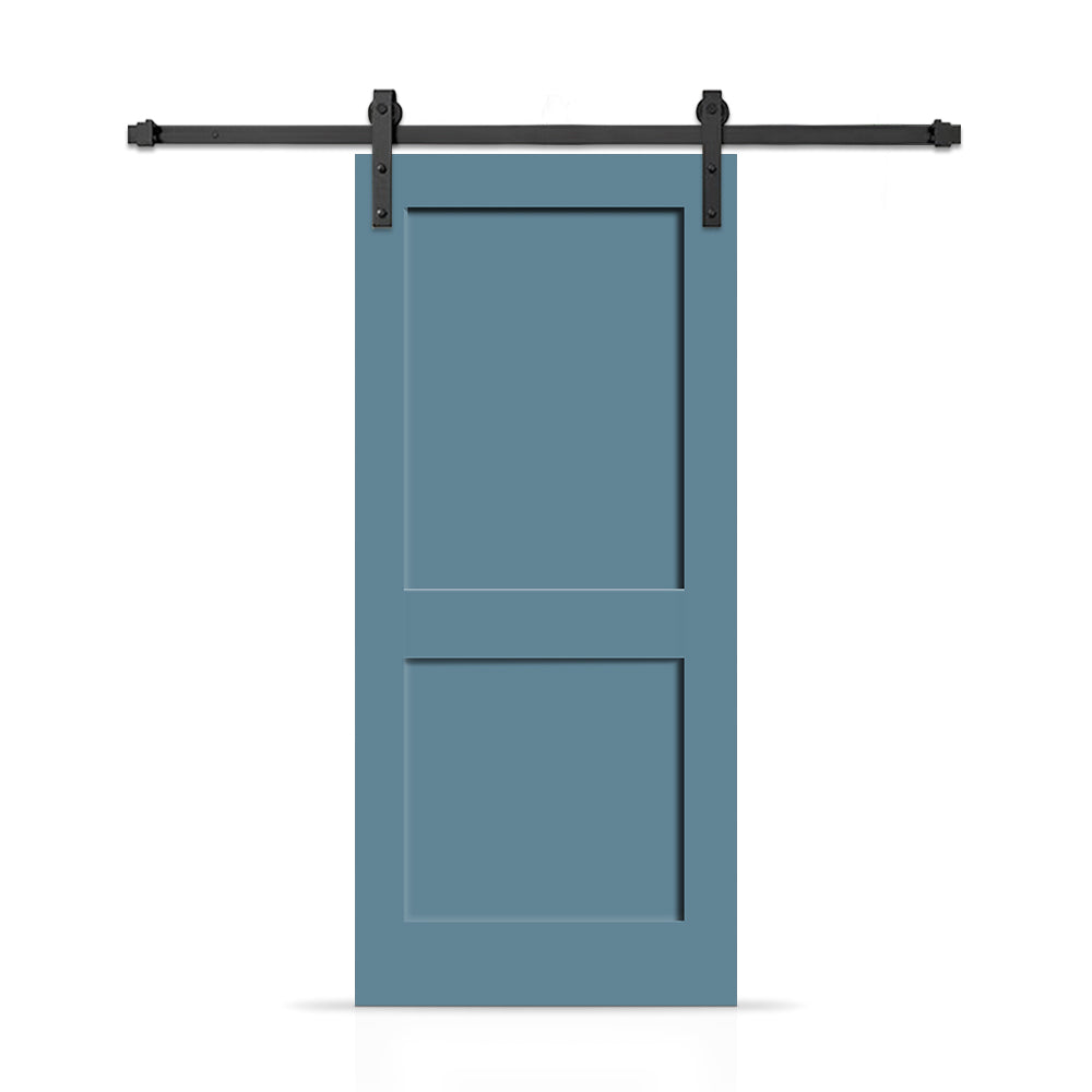 2 Panel Shaker Painted Composite Modern Interior Sliding Barn Door with Hardware Kit