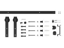 Load image into Gallery viewer, 5 Lite Tempered Frosted Glass White Finished Composite Interior Sliding Barn Door with Hardware Kit
