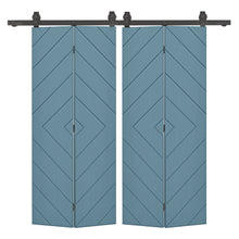 Load image into Gallery viewer, Hollow Core Composite Double Bi-Fold Door with Barn Door Hardware Kit

