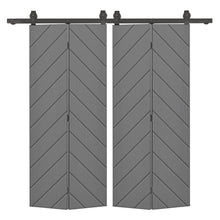 Load image into Gallery viewer, Hollow Core Composite Double Bi-Fold Door with Barn Door Hardware Kit
