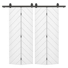 Load image into Gallery viewer, Hollow Core Composite Double Bi-Fold Door with Barn Door Hardware Kit
