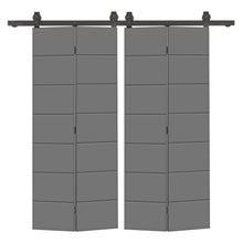Load image into Gallery viewer, Hollow Core Composite Double Bi-Fold Door with Barn Door Hardware Kit
