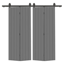 Load image into Gallery viewer, Hollow Core Composite Double Bi-Fold Door with Barn Door Hardware Kit
