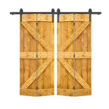 Load image into Gallery viewer, K Series Solid Core DIY Wood Double Bi-Fold Barn Door with Sliding Hardware Kit
