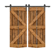 Load image into Gallery viewer, K Series Solid Core DIY Wood Double Bi-Fold Barn Door with Sliding Hardware Kit
