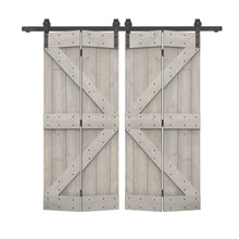 Load image into Gallery viewer, K Series Solid Core DIY Wood Double Bi-Fold Barn Door with Sliding Hardware Kit
