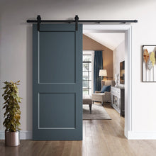 Load image into Gallery viewer, 2 Panel Shaker Painted Composite Modern Interior Sliding Barn Door with Hardware Kit
