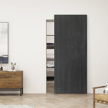 Load image into Gallery viewer, Black Textured Hollow Core Composite Interior Sliding Barn Door with Hardware Kit Hidden Track System
