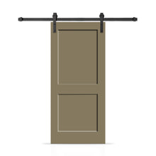 Load image into Gallery viewer, 2 Panel Shaker Painted Composite Modern Interior Sliding Barn Door with Hardware Kit
