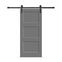 Load image into Gallery viewer, 3 Panel Shaker Painted Composite Modern Interior Sliding Barn Door with Hardware Kit
