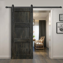 Load image into Gallery viewer, 3 Panel Shaker Stained Pine Wood Interior Sliding Barn Door with Hardware Kit
