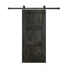 Load image into Gallery viewer, 3 Panel Shaker Stained Pine Wood Interior Sliding Barn Door with Hardware Kit
