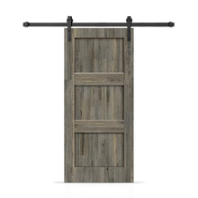 Load image into Gallery viewer, 3 Panel Shaker Stained Pine Wood Interior Sliding Barn Door with Hardware Kit
