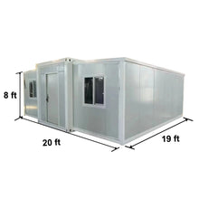 Load image into Gallery viewer, 20 ft. x 19 ft. x 8 ft. Expandable Metal Storage Shed with Glass French Door and Floor and Lockable Door and Windows (380 sq. ft.)
