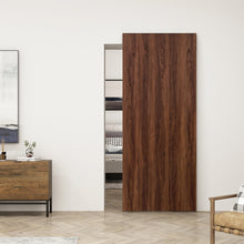 Load image into Gallery viewer, Walnut Textured Hollow Core Composite Interior Sliding Barn Door with Hardware Kit Hidden Track System
