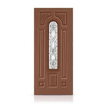 Load image into Gallery viewer, 36 in. x 80 in. Reversible Decorative Glass cherry Modern Exterior Fiberglass Front Door Slab Door
