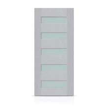 Load image into Gallery viewer, Reversible Decorative Glass Modern Exterior Fiberglass Front Door Slab
