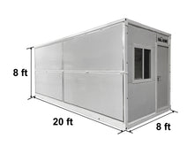Load image into Gallery viewer, 20 ft. x 8 ft. x 17 ft. Foldable Stackable Metal Storage Shed with Lockable Door and Windows (320 sq. ft.)
