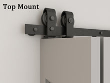Load image into Gallery viewer, Black Bi-Fold Double Sliding Barn Door Track and Hardware Kit
