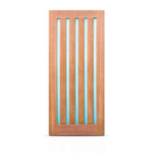 Load image into Gallery viewer, Reversible Frosted Glass Modern Exterior Unfinished Mahogany Front Door Slab
