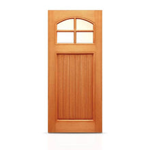 Load image into Gallery viewer, Reversible Clear Glass Modern Exterior Unfinished Mahogany Front Door Slab
