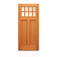 Load image into Gallery viewer, Reversible Clear Glass Modern Exterior Unfinished Mahogany Front Door Slab
