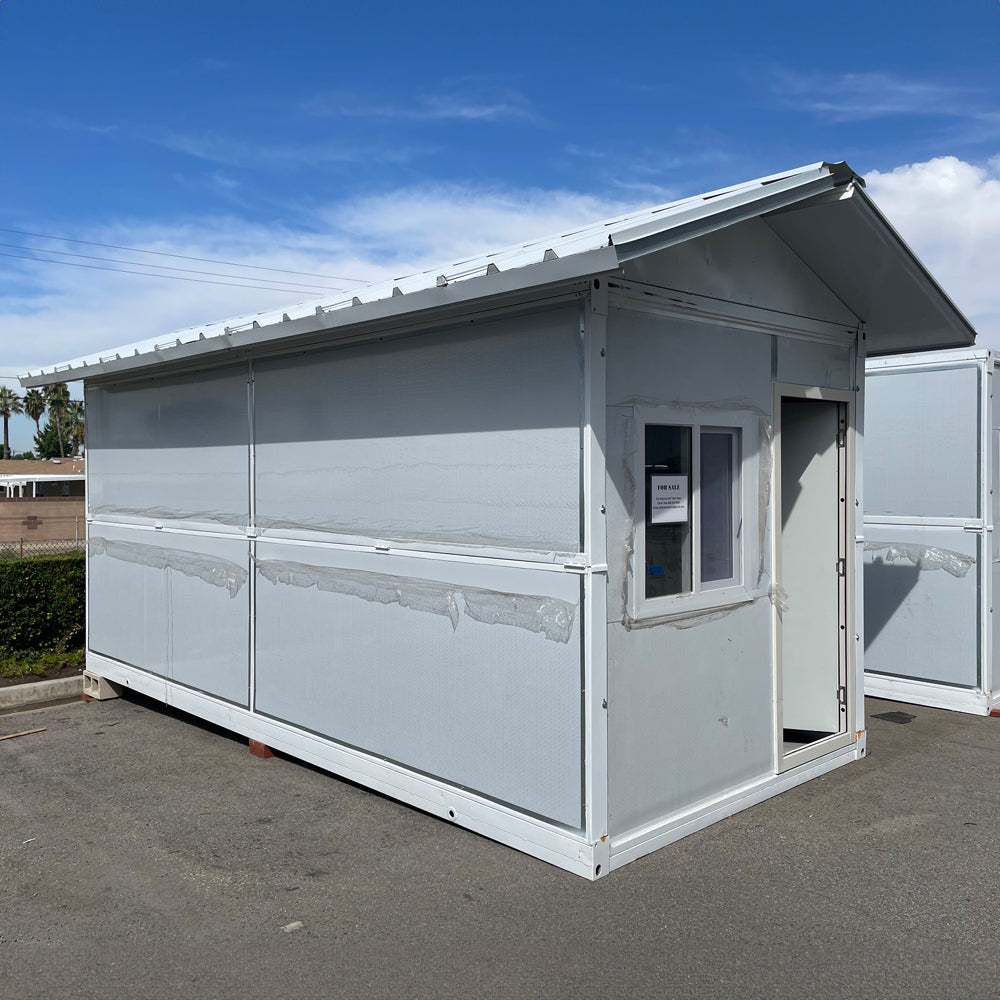 20 ft. x 8 ft. x 8 ft. Foldable Metal Storage Shed with Pitched Roof Lockable Door and Windows (160 sq. ft.)