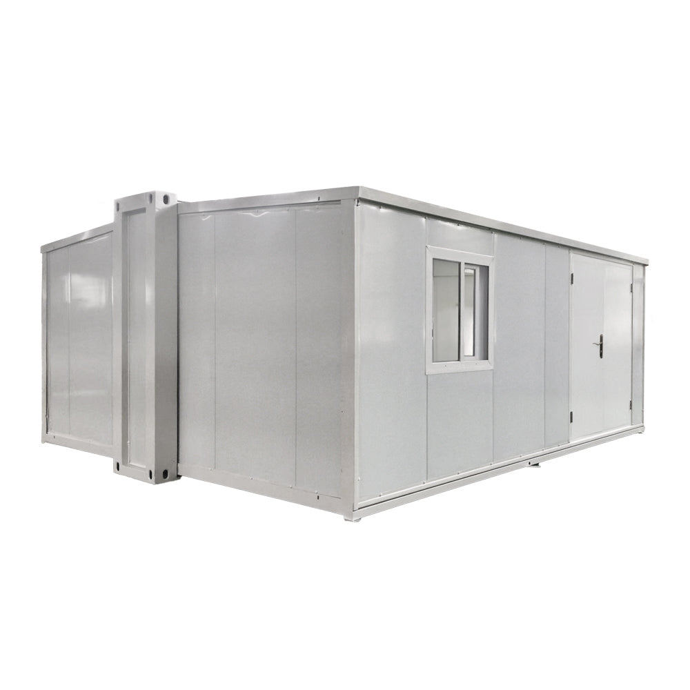 20 ft. x 16 ft. x 8 ft. Expandable Metal Storage Shed with Lockable Door and Windows (320 sq. ft.)