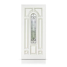 Load image into Gallery viewer, 36 in. x 80 in. Reversible Decorative Glass White Modern Exterior Fiberglass Front Door Slab Door
