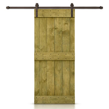 Load image into Gallery viewer, Mid-Bar Stained Solid Knotty Pine Wood Sliding DIY Barn Door with Hardware
