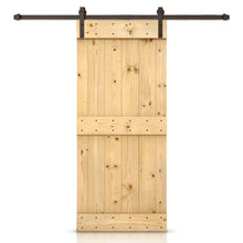 Load image into Gallery viewer, Mid-Bar Stained Solid Knotty Pine Wood Sliding DIY Barn Door with Hardware

