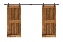 Load image into Gallery viewer, Mid-Bar Series Stained Solid Wood Interior Double Sliding Barn Door With Hardware Kit
