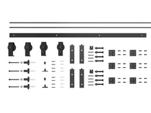 Load image into Gallery viewer, 6 Panel MDF Composite Double Bi-Fold Stain Barn Doors with Sliding Hardware Kit
