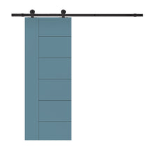 Load image into Gallery viewer, Metropolitan Painted Composite MDF Paneled Interior Sliding Barn Door with Hardware Kit
