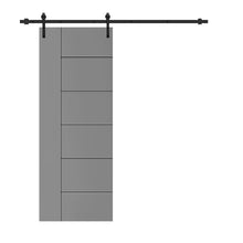 Load image into Gallery viewer, Metropolitan Painted Composite MDF Paneled Interior Sliding Barn Door with Hardware Kit
