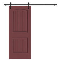 Load image into Gallery viewer, Elegant Series Painted Composite MDF 2 Panel Camber Top Interior Sliding Barn Door with Hardware Kit
