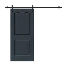Load image into Gallery viewer, Composite MDF 2 Panel Round Top Interior Sliding Barn Door with Hardware Kit
