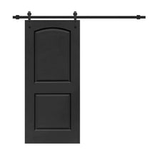 Load image into Gallery viewer, Composite MDF 2 Panel Round Top Interior Sliding Barn Door with Hardware Kit
