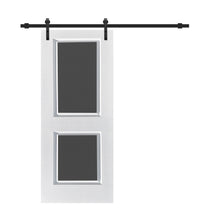 Load image into Gallery viewer, Chalkboard Series Black Stained Composite MDF 2 Panel Interior Sliding Barn Door with Hardware Kit

